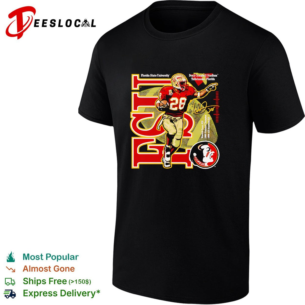 Warrick Dunn Florida State Seminoles running back number 28 signature shirt