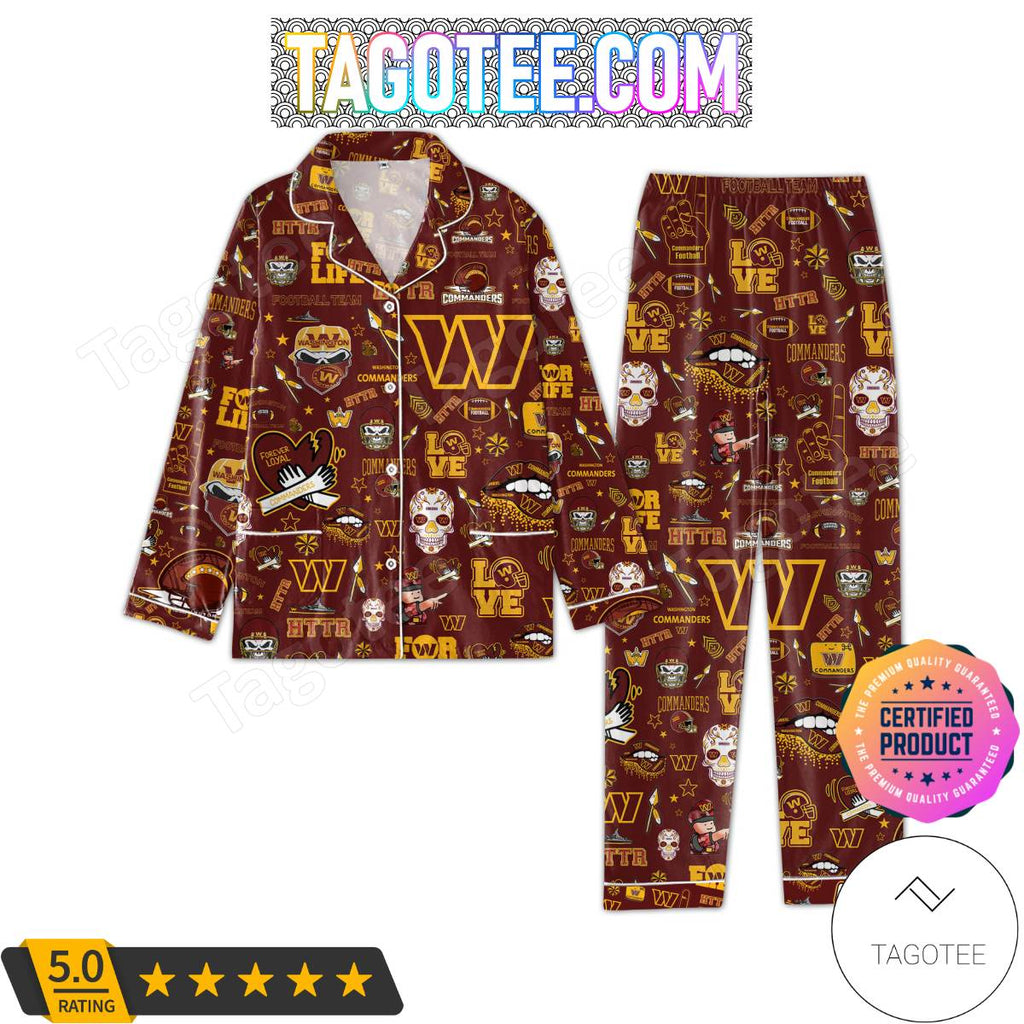 Washington Commanders Football Pattern Women’s Pajamas Set