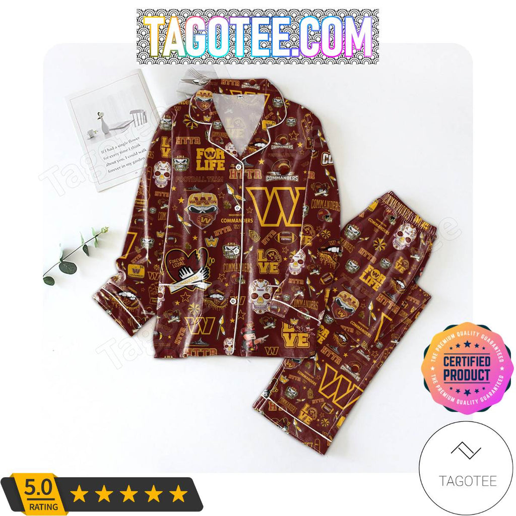 Washington Commanders Football Pattern Women’s Pajamas Set