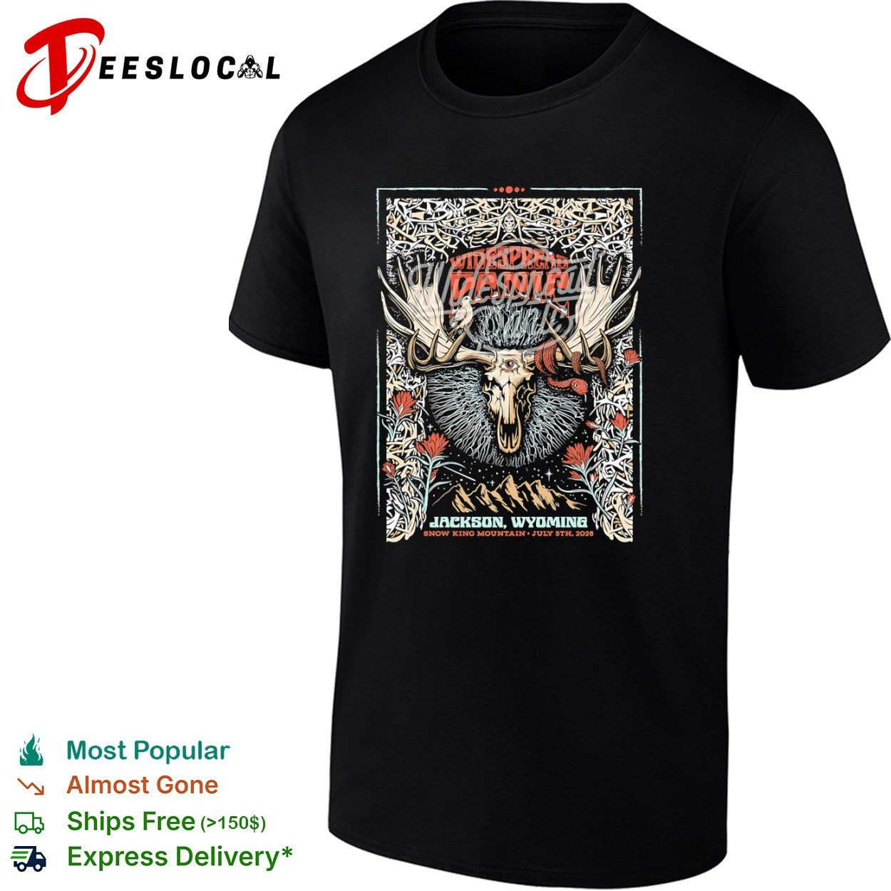 Widespread Panic Jackson Wyoming July 5th 2026 Snow King Mountain Concert Poster shirt
