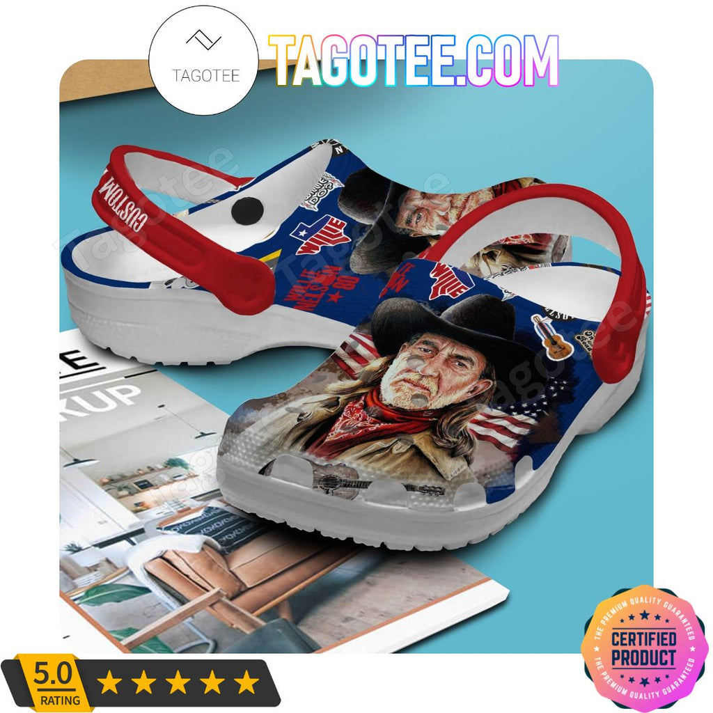 Willie Nelson 80s Custom Crocs Clogs