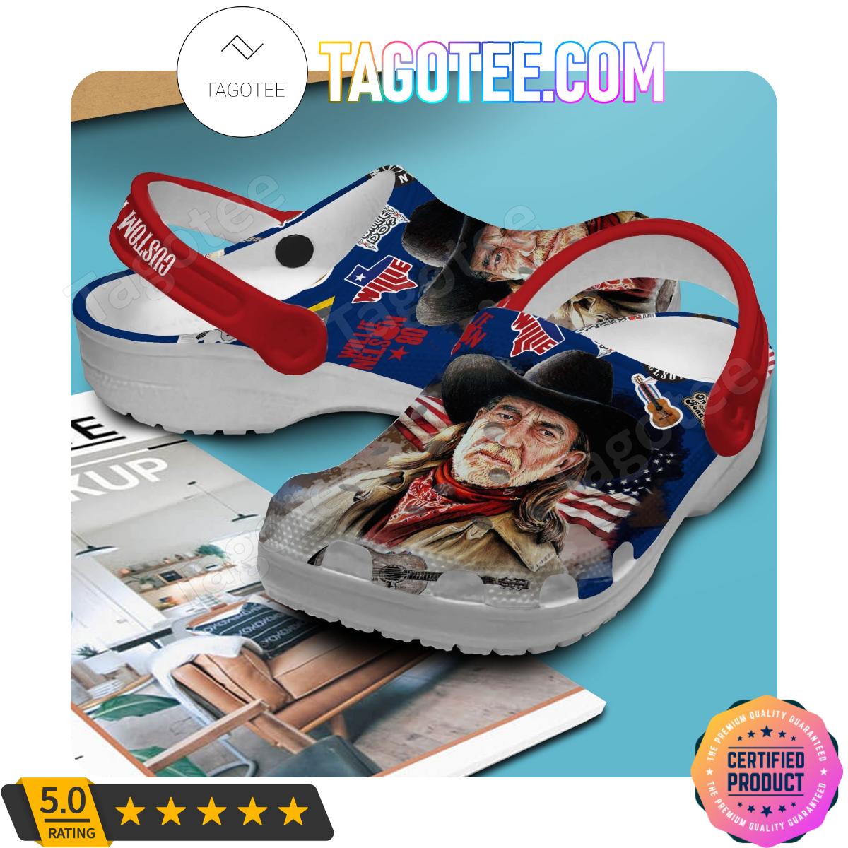 Willie Nelson 80s Custom Crocs Clogs