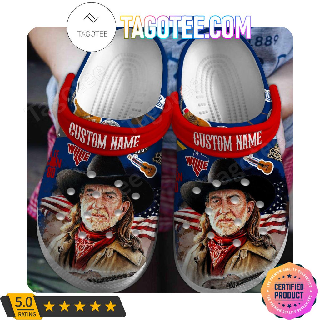 Willie Nelson 80s Custom Crocs Clogs