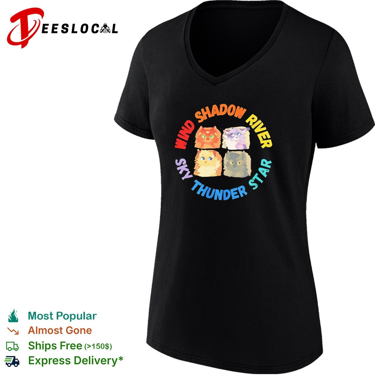 Wind Shadow River Sky Thunder Star Warriors Cats shirt