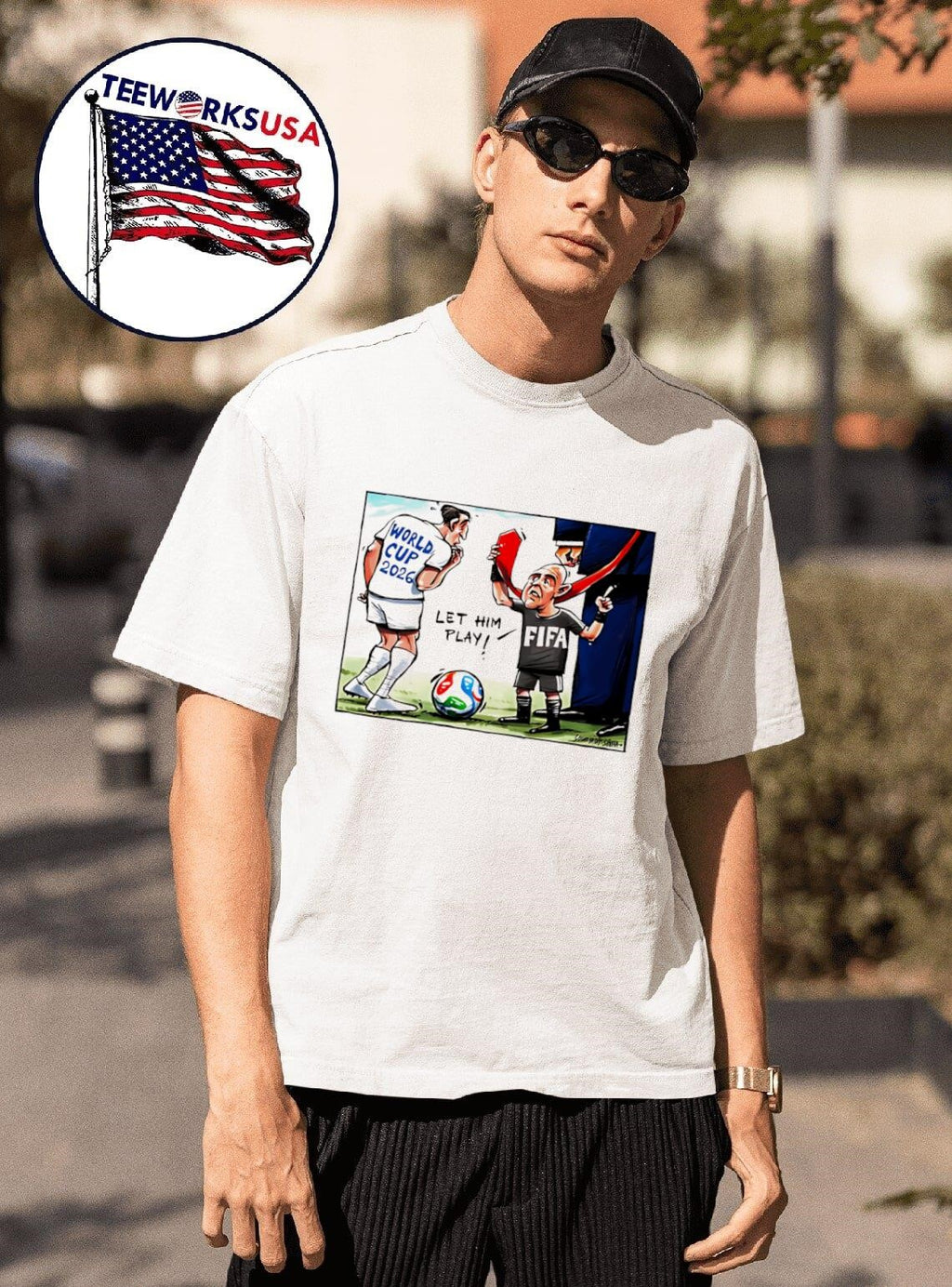 World Cup 2026 Let Him Play Football Cartoon Shirt