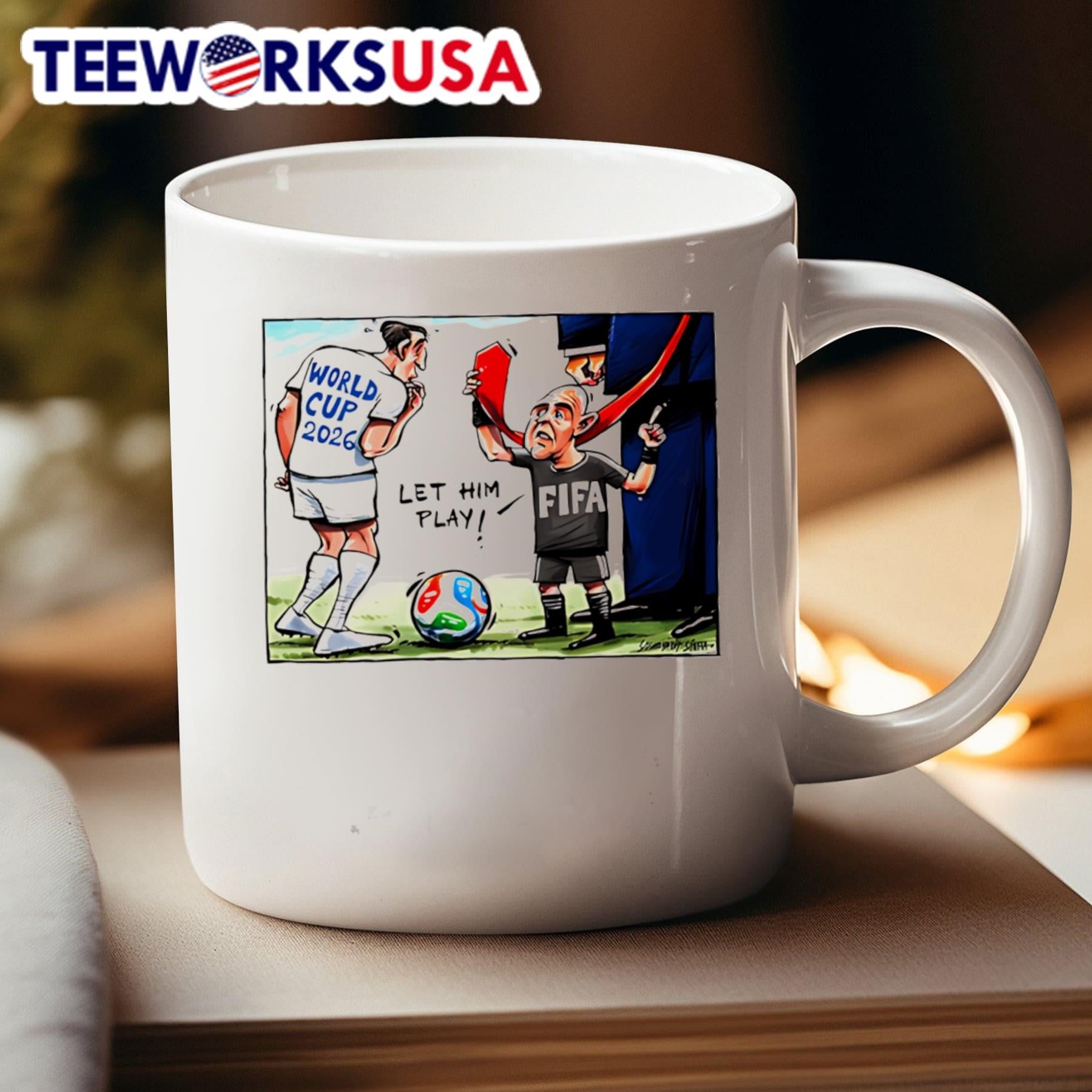World Cup 2026 Let Him Play Football Cartoon Shirt