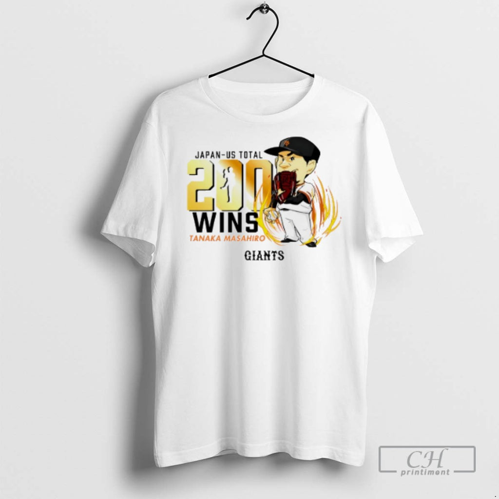 Yomiuri Masahiro Tanakas 200th Victory Japan Us Total Caricature T Shirts