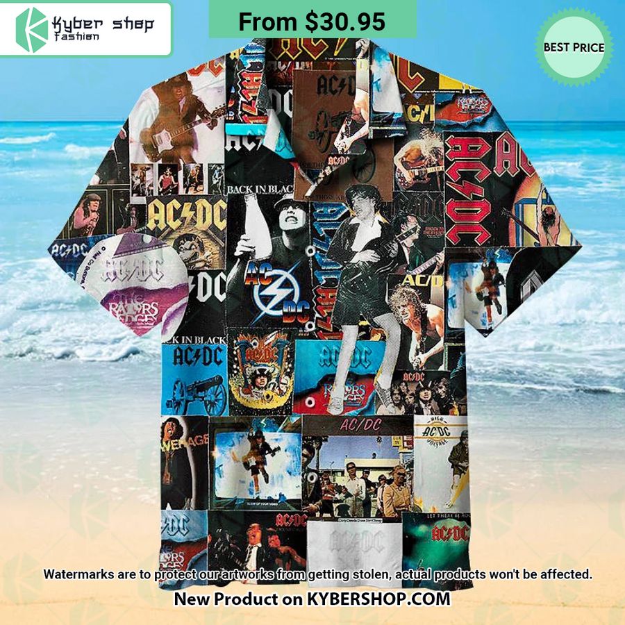 ACDC Band Collage Hawaiian Shirt