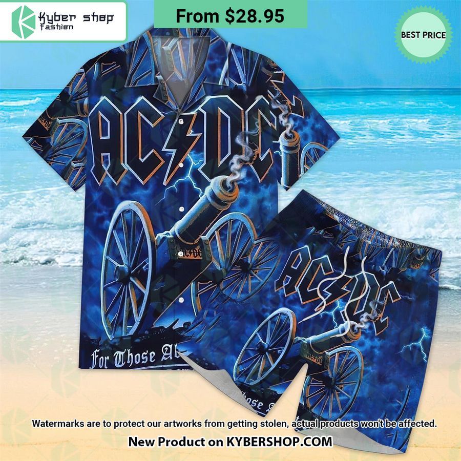 ACDC Band Hawaiian Shirt Shorts