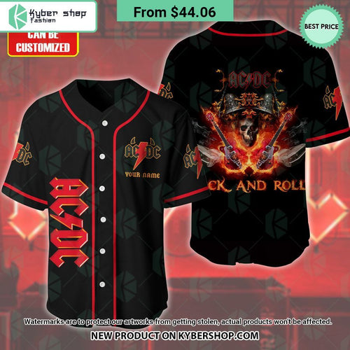ACDC Band Rock and Roll CUSTOM Baseball Jersey