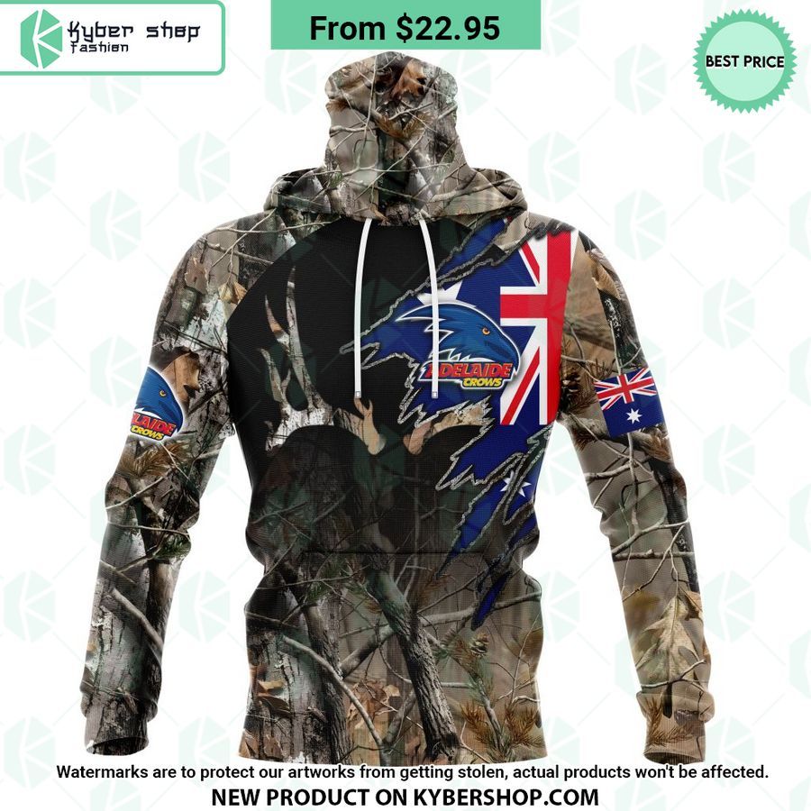 AFL Adelaide Crows Camo Realtree Hunting Hoodie