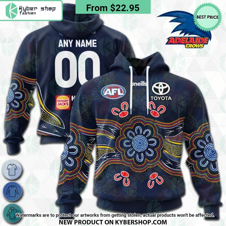 AFL Adelaide Crows Indigenous Design Hoodie