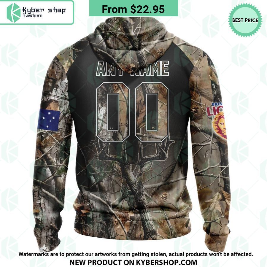 AFL Brisbane Lions Camo Realtree Hunting Hoodie