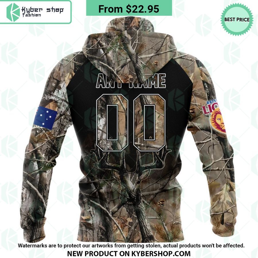 AFL Brisbane Lions Camo Realtree Hunting Hoodie