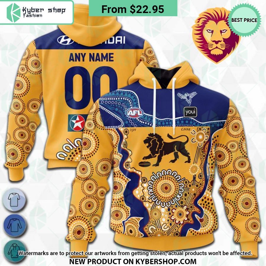 AFL Brisbane Lions Indigenous Design Hoodie