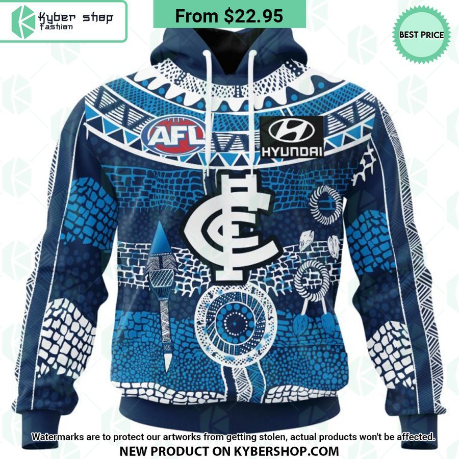 AFL Carlton Football Club Indigenous Design Hoodie