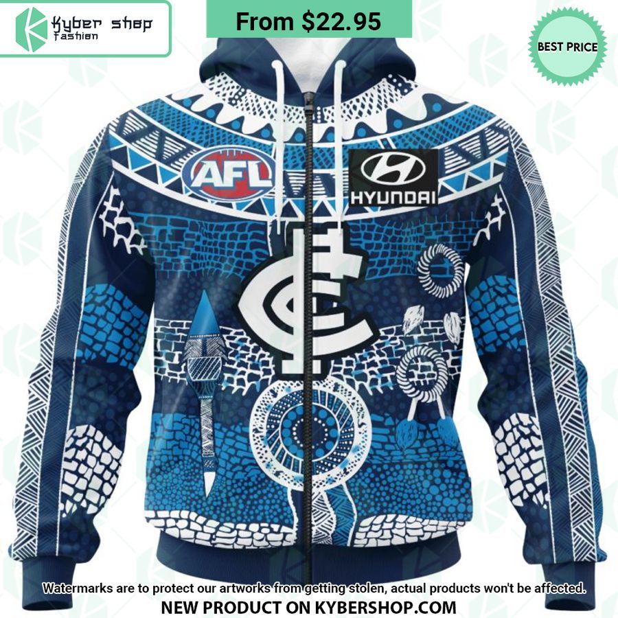 AFL Carlton Football Club Indigenous Design Hoodie