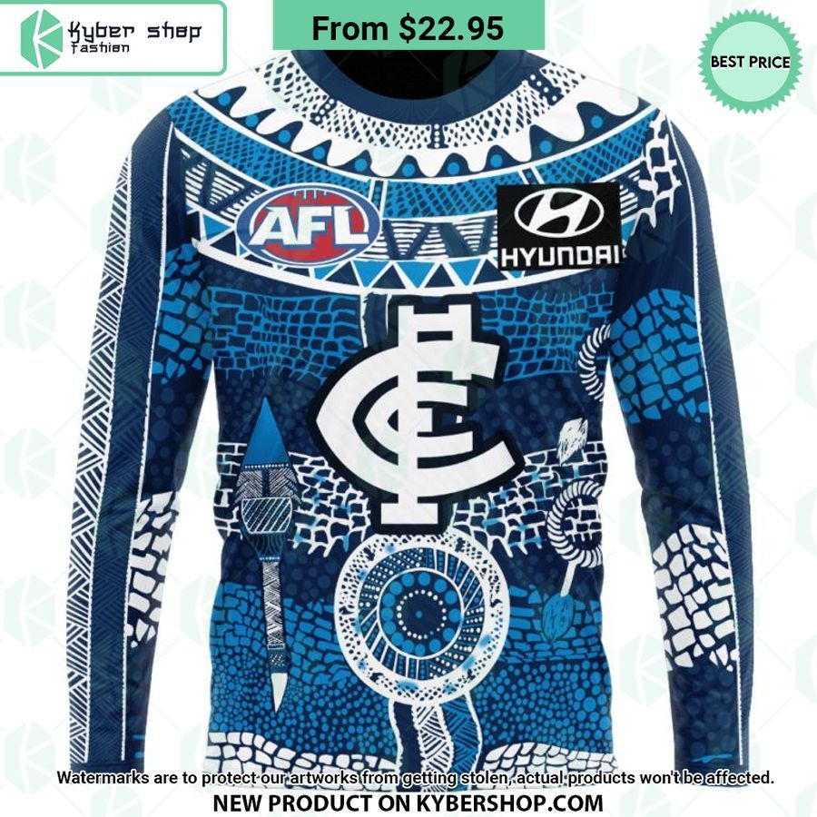 AFL Carlton Football Club Indigenous Design Hoodie