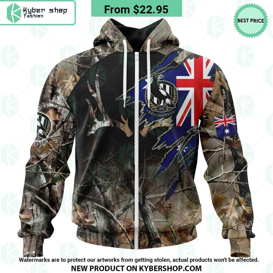 AFL Collingwood Football Club Camo Realtree Hunting Hoodie