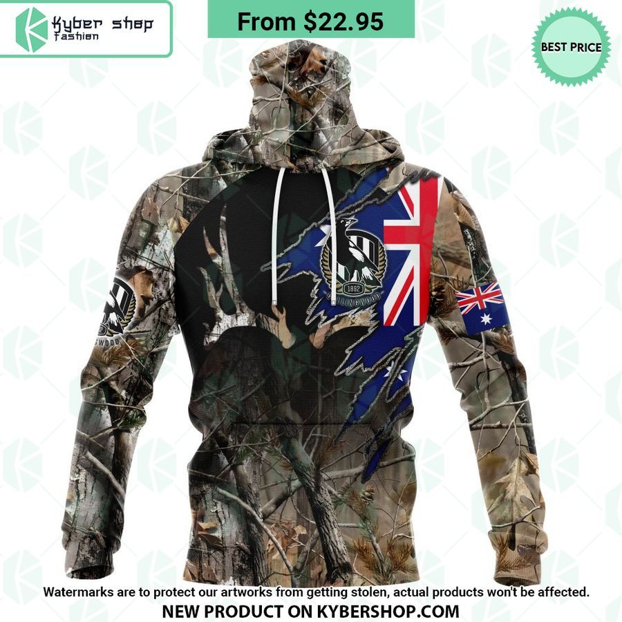 AFL Collingwood Football Club Camo Realtree Hunting Hoodie