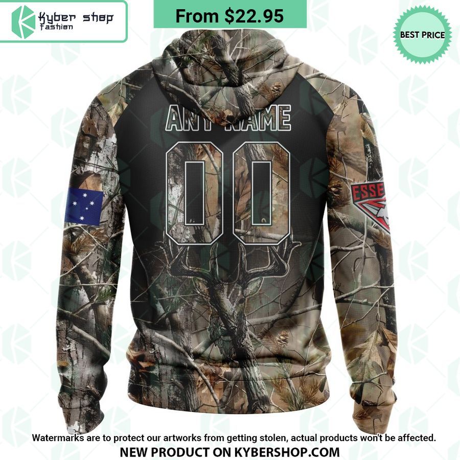 AFL Essendon Football Club Camo Realtree Hunting Hoodie