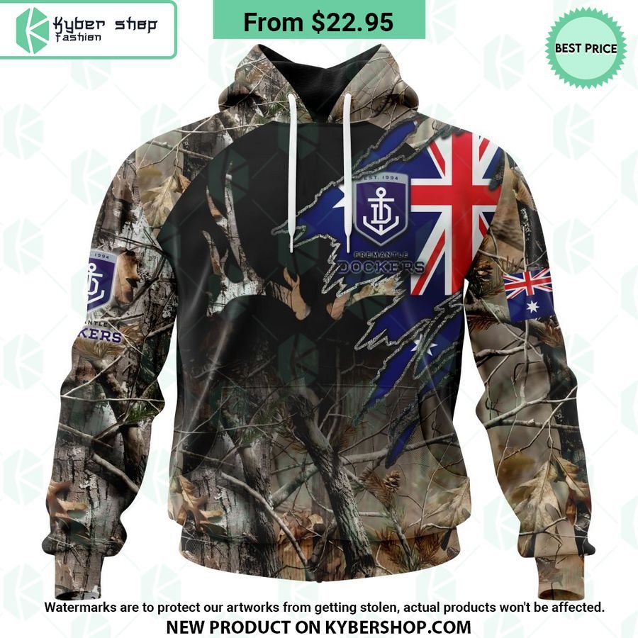 AFL Fremantle Dockers Camo Realtree Hunting Hoodie