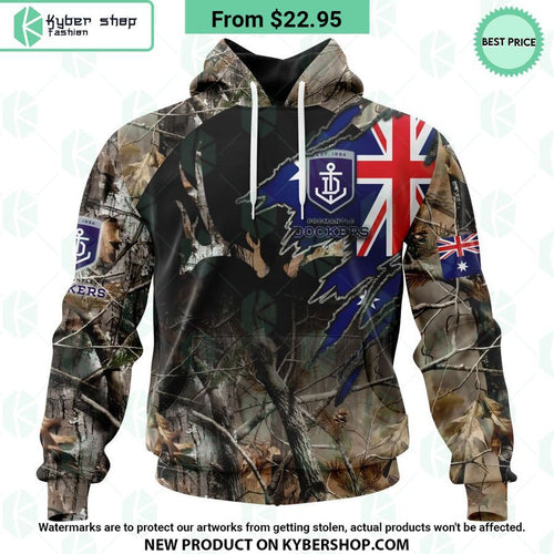 AFL Fremantle Dockers Camo Realtree Hunting Hoodie
