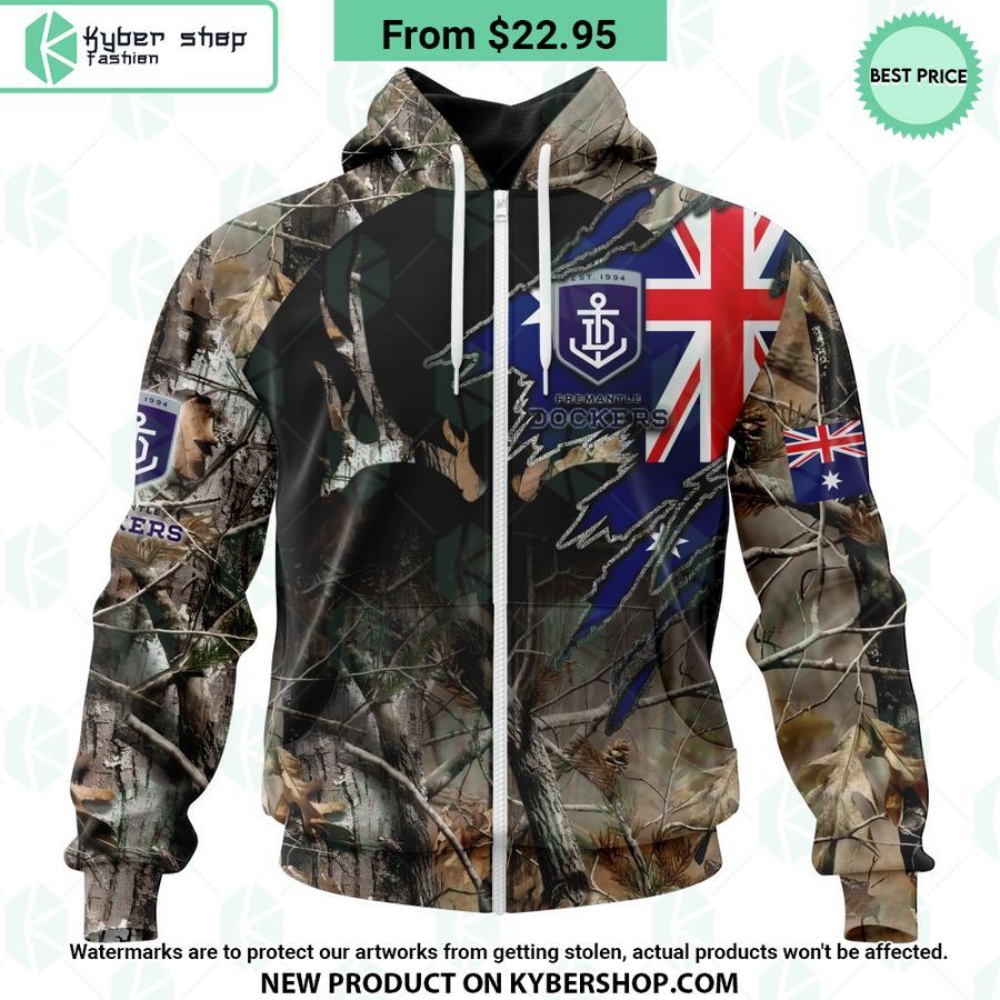 AFL Fremantle Dockers Camo Realtree Hunting Hoodie