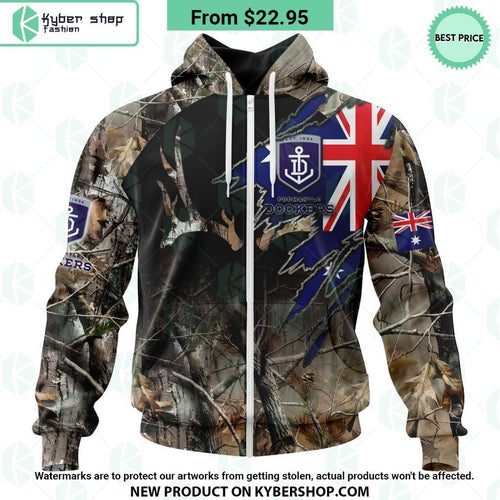 AFL Fremantle Dockers Camo Realtree Hunting Hoodie