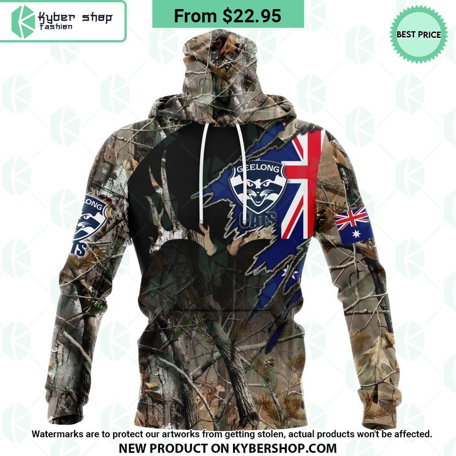 AFL Geelong Cats Camo Realtree Hunting Hoodie