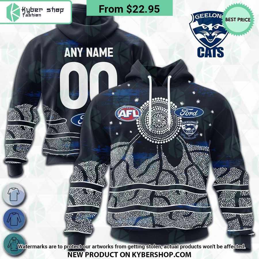 AFL Geelong Cats Indigenous Design Hoodie