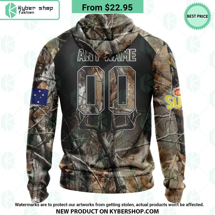 AFL Gold Coast Suns Camo Realtree Hunting Hoodie