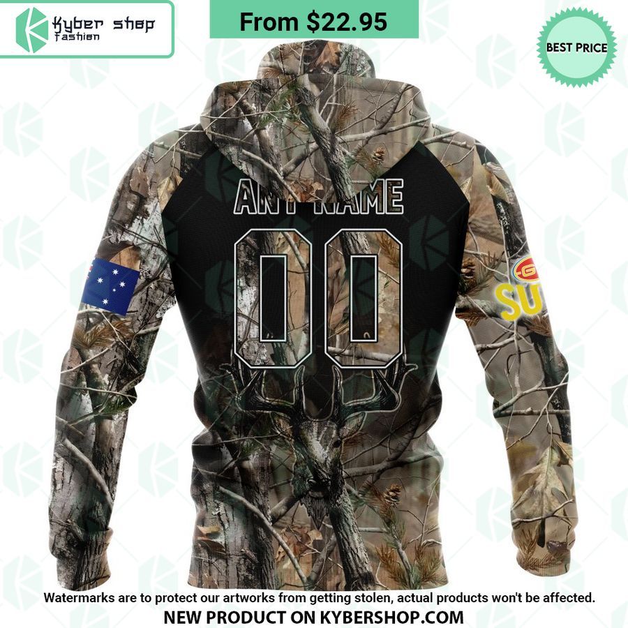 AFL Gold Coast Suns Camo Realtree Hunting Hoodie