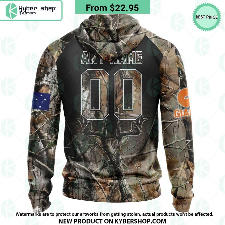 AFL Greater Western Sydney Giants Camo Realtree Hunting Hoodie