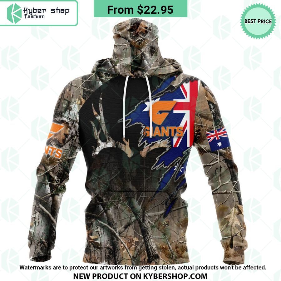AFL Greater Western Sydney Giants Camo Realtree Hunting Hoodie