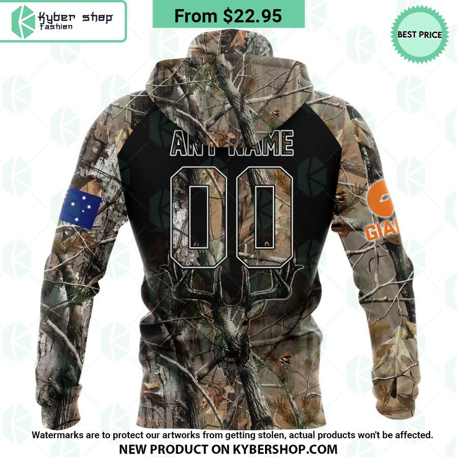 AFL Greater Western Sydney Giants Camo Realtree Hunting Hoodie