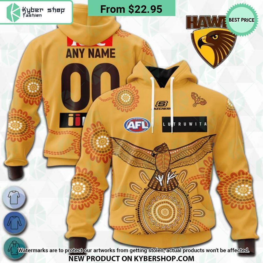 AFL Hawthorn Football Club Indigenous Design Hoodie