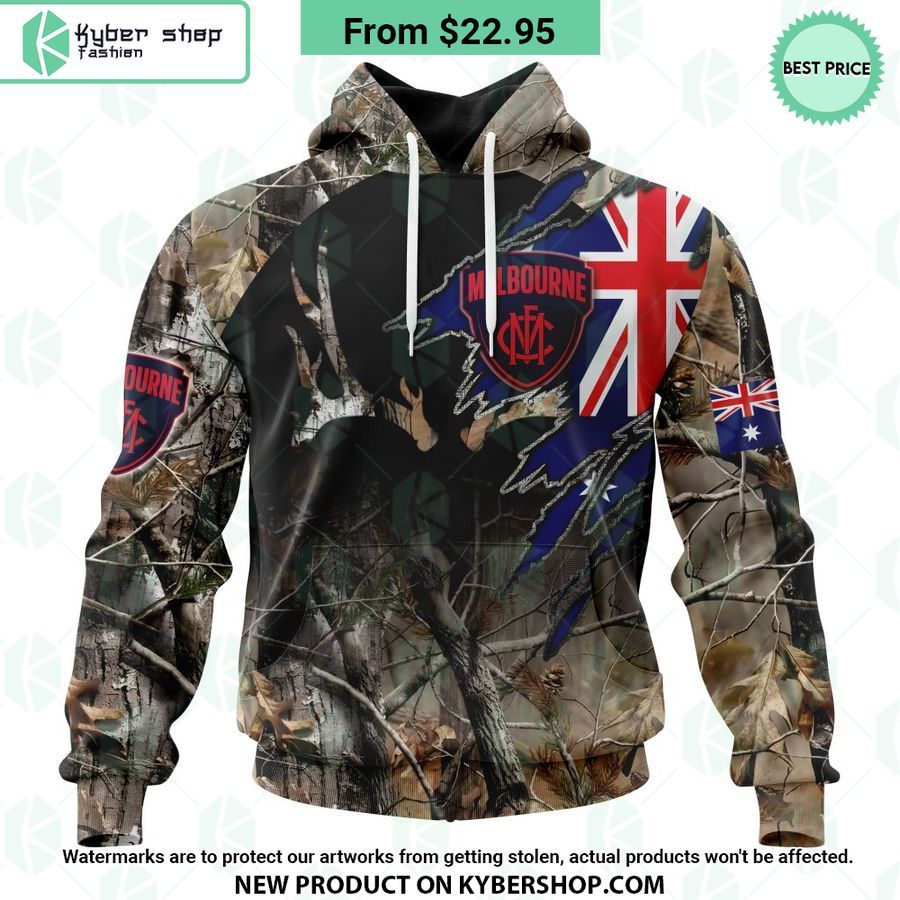 AFL Melbourne Football Club Camo Realtree Hunting Hoodie
