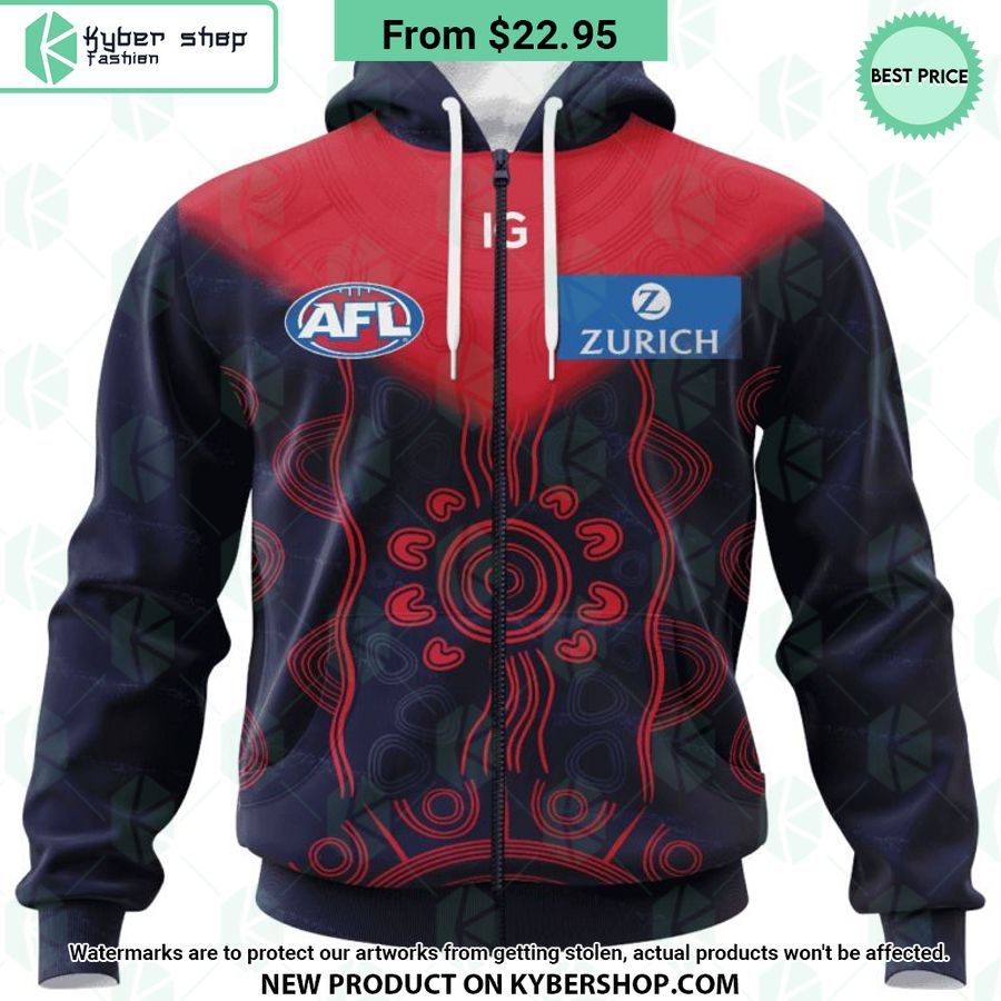 AFL Melbourne Football Club Indigenous Design Hoodie