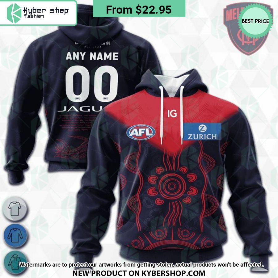 AFL Melbourne Football Club Indigenous Design Hoodie