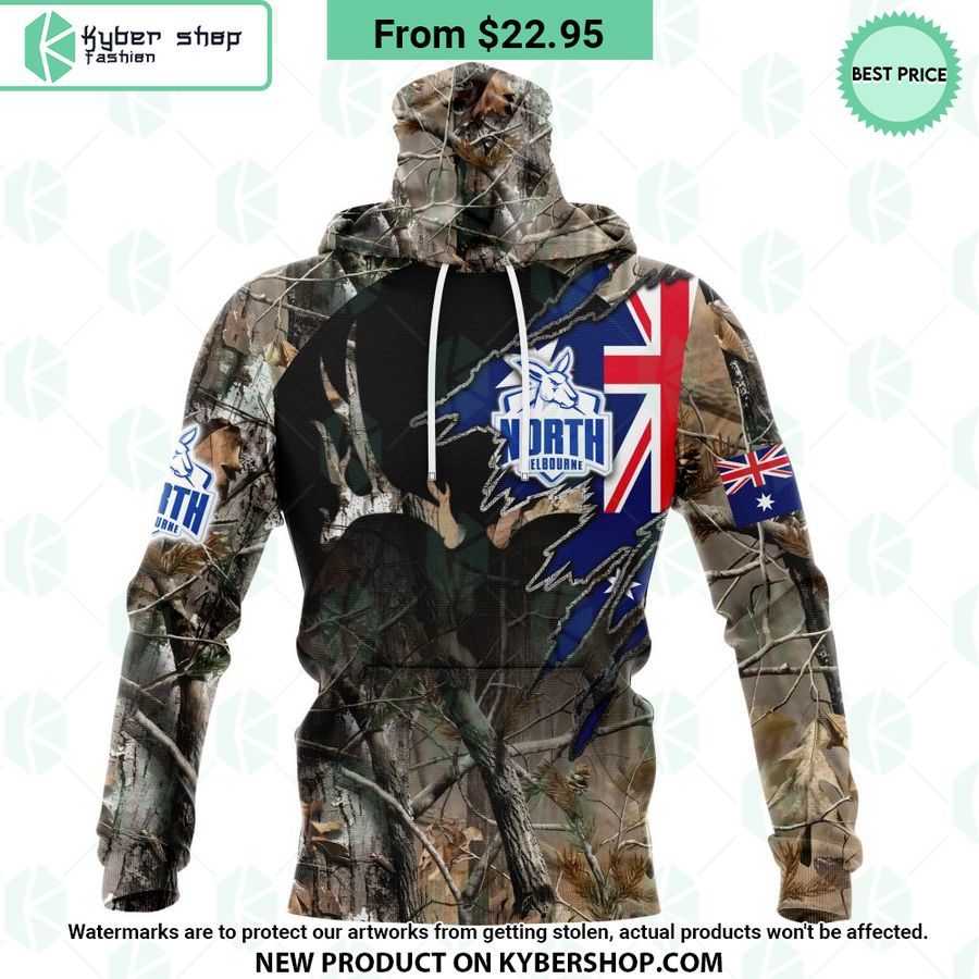 AFL North Melbourne Football Club Camo Realtree Hunting Hoodie