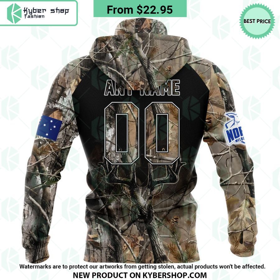 AFL North Melbourne Football Club Camo Realtree Hunting Hoodie