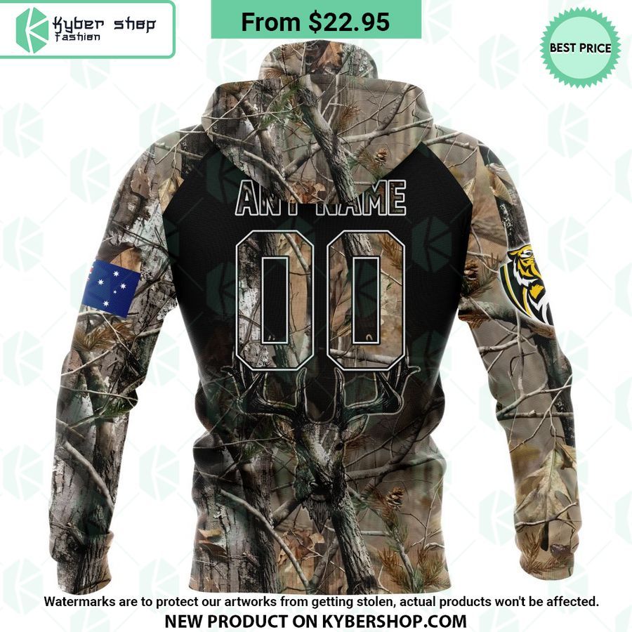 AFL Richmond Tigers Camo Realtree Hunting Hoodie