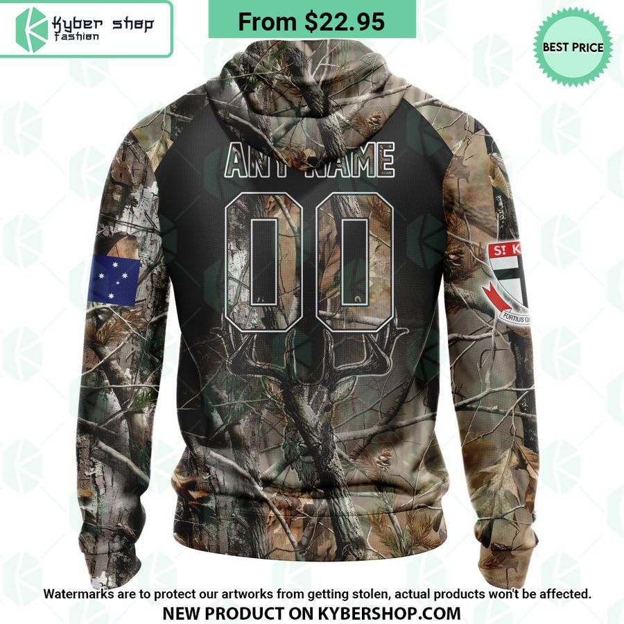 AFL St Kilda Football Club Camo Realtree Hunting Hoodie