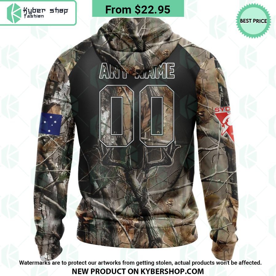 AFL Sydney Swans Camo Realtree Hunting Hoodie