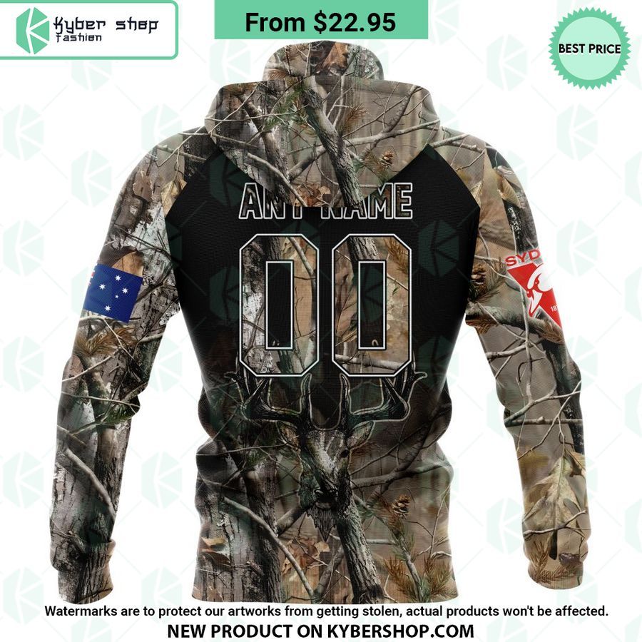 AFL Sydney Swans Camo Realtree Hunting Hoodie