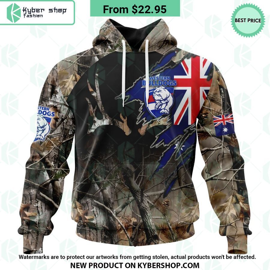 AFL Western Bulldogs Camo Realtree Hunting Hoodie
