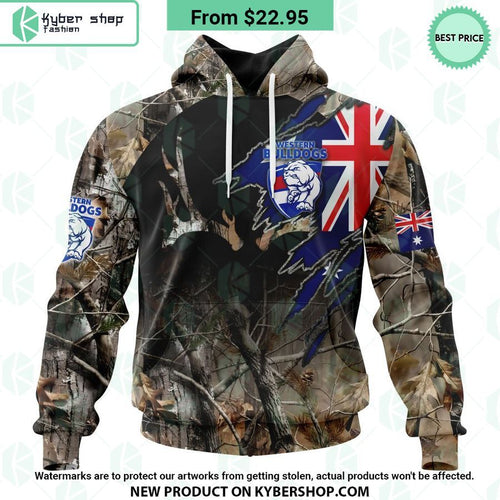 AFL Western Bulldogs Camo Realtree Hunting Hoodie