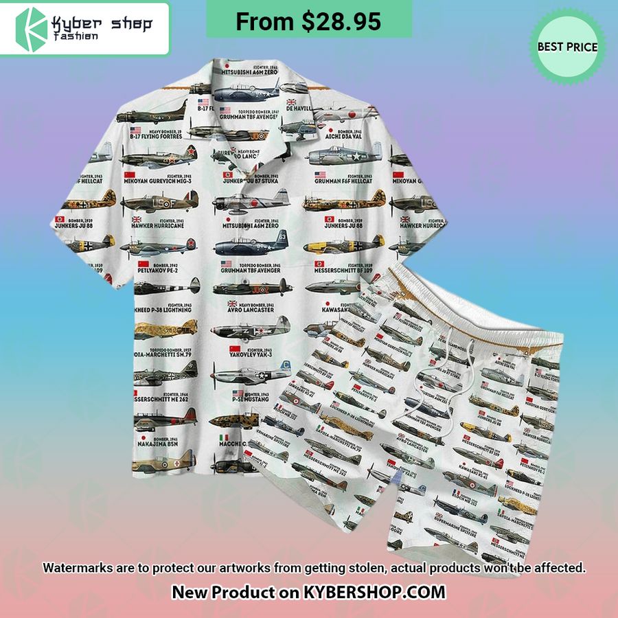 Aircraft Hawaiian Shirt Shorts