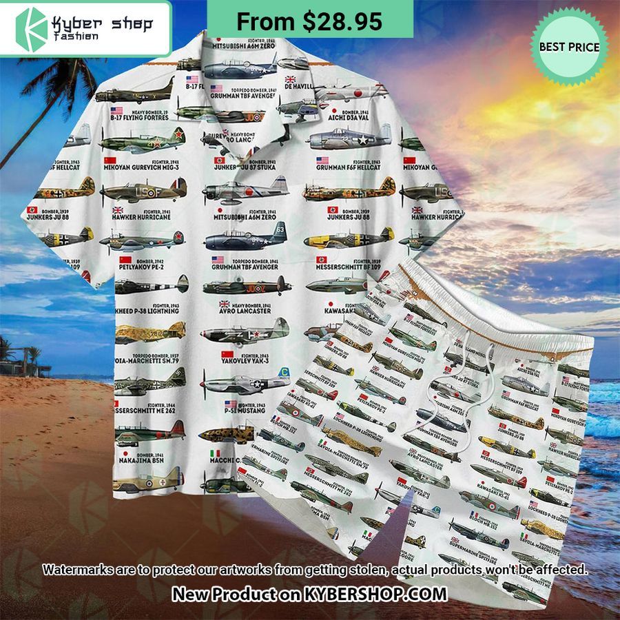 Aircraft Hawaiian Shirt Shorts